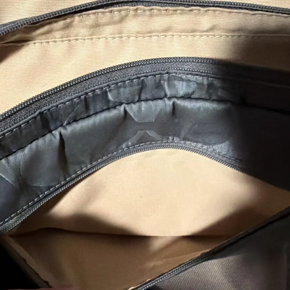 Coach Signature Gray Nylon Hanging Fold-Up Cosmetics Travel Bag C Logo